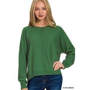 ✨NWT Zenana Viscose Front Seam Round-Neck Sweater
